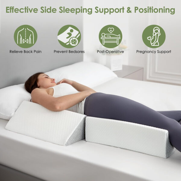 Bed Wedges & Body Positioners 3 in 1, Wedge Pillow for Back Pain Relief, Triangle Bed Wedge Pillow for Side Sleeping, Elderly, Bed Sores, After Surgery, Knees Elevated, Pregnancy