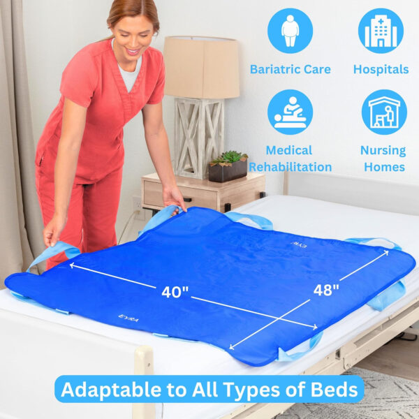 EYRA Positioning Bed Pads for Elderly – 48″ x 40” Draw Sheets for Hospital Bed, Reusable & Washable Bed Positioning Pads, Draw Sheets with Handles, Medical Supplies for Elderly & Bed Ridden Patients