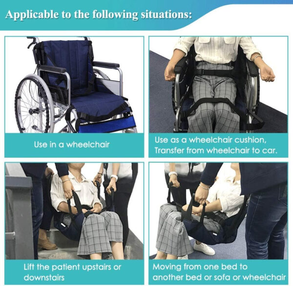 Transfer Sling For Elderly And Disabled Patient Lift Transfer Belt Board From Bed To Wheelchair Emergency Evacuation Chair Pad Home Portable Stair Assist Devices Car Slide Board For Transferring