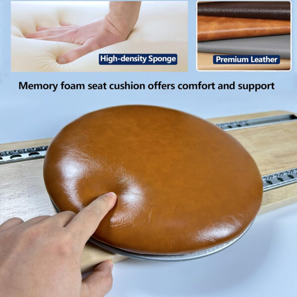 Transfer Board with Soft seat-Patient Slide Assist Device for Transferring Patient Elderly,and Disabled from Wheelchair to Bed,Toilet,Bathtub,Car Wooden Sliding Boards Platform (Brown)