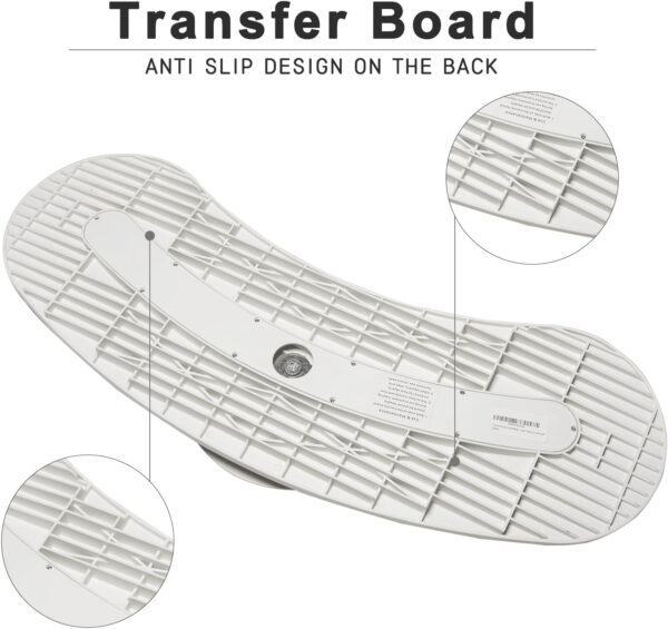 Transfer Boards for Wheelchair User, Wheelchair Transfer Board-Easy Sliding Board Transfer to Wheelchair-Transfer Board for Elderly and Disabled from Wheelchair to Bed, Bathtub, Toilet, Car (White-A)