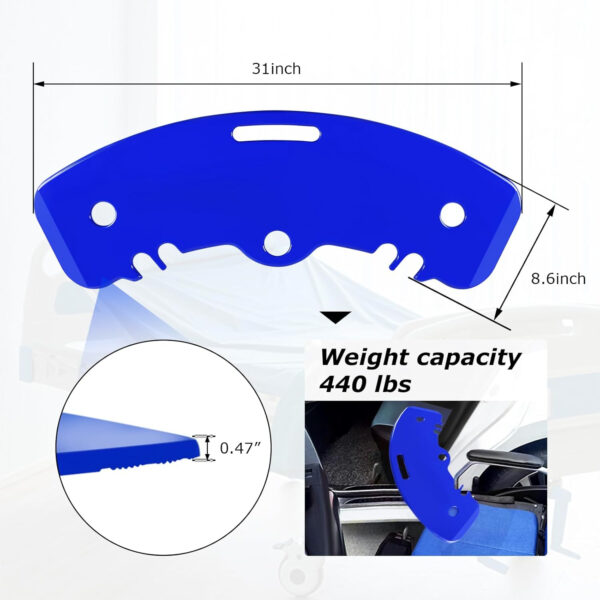 YHK Slide Transfer Boards, Sliding Boards to Transfer to Wheelchairs, Seniors from Bed to Chair,Car, Slide Assist Device, Non-Slip Hangable Sliding Boards Hold up to 440 lbs(Blue)