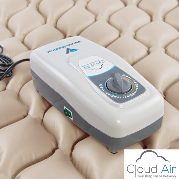 Vaunn Medical Cloud Air Whisper Quiet Alternating Air Pressure Mattress Topper with Pump Twin Size 36″ x 78″ x 3″