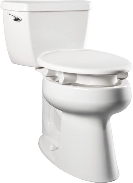 Bemis Assurance 3″ Raised Toilet Seat for Seniors, Clean Shield Guard, Secure Hinges, Elongated, White