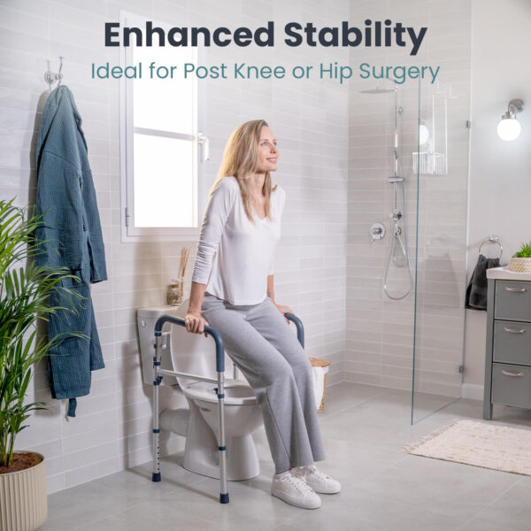 FSA/HSA Eligible – Toilet Safety Rails (350 lb) – Adjustable Toilet Safety Frame & Rails, Toilet Safety Rail for Elderly Adults, Toilet Handles for Seniors, Toilet Bars for Elderly & Handicap