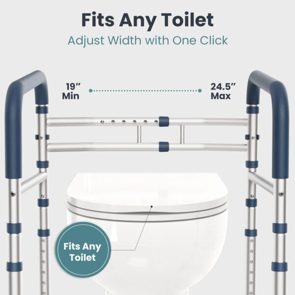 FSA/HSA Eligible – Toilet Safety Rails (350 lb) – Adjustable Toilet Safety Frame & Rails, Toilet Safety Rail for Elderly Adults, Toilet Handles for Seniors, Toilet Bars for Elderly & Handicap