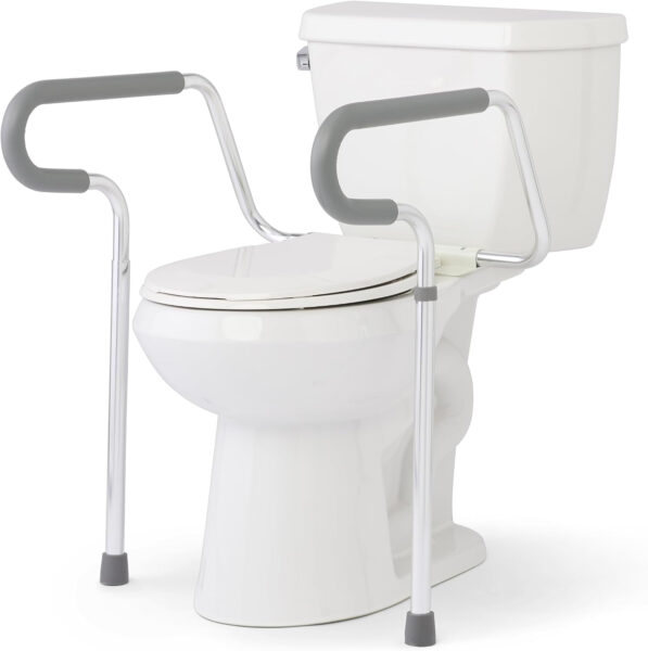 Medline Guardian Toilet Safety Rail – Adjustable Height, Robust & Reliable, Ideal for Medical Patients, Hospitals, Nursing Homes