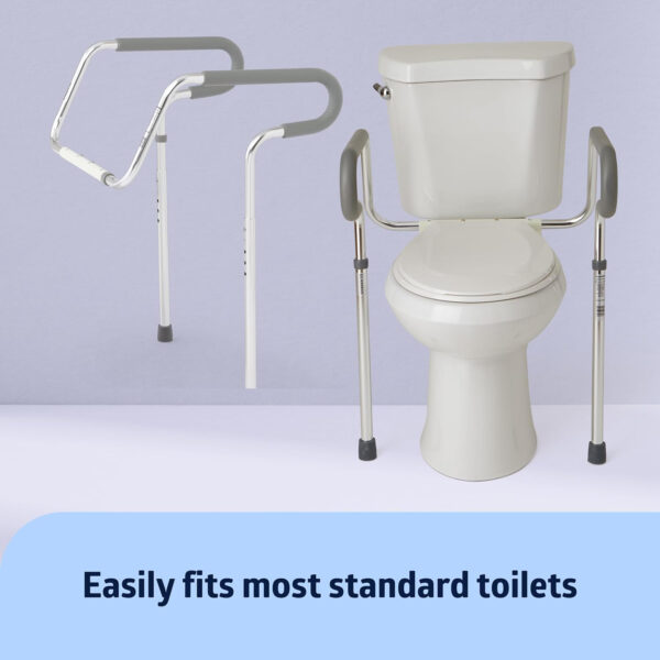 Medline Guardian Toilet Safety Rail – Adjustable Height, Robust & Reliable, Ideal for Medical Patients, Hospitals, Nursing Homes