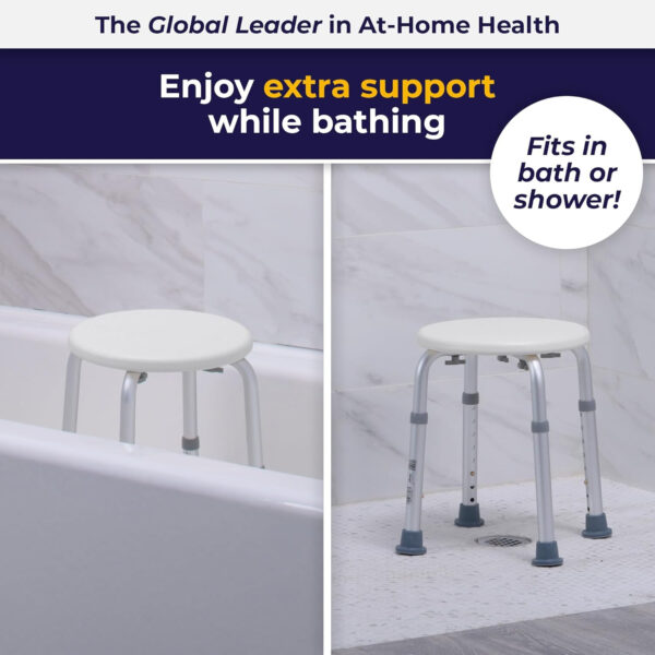 Drive Medical RTL12004KD Handicap Bathroom Stool, White