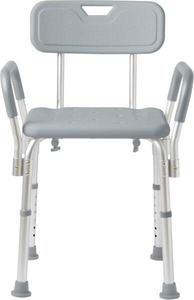 Medline Shower Chair with Backrest and Padded Armrests – 350 lb. capacity, Bath Bench, Seat, Stool for Independent Adult, Seniors, Elderly & Disabled Patients