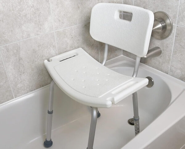 Vaunn Tool-Free Assembly Adjustable Shower Chair Spa Bathtub Seat Bench with Removable Back