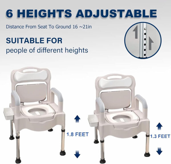 Bedside Commodes, Bedside Toilet, Commode Chair, Height Adjustable Adult Potty Chair for Seniors, Portable Toilets for Home Use, Suitable for People with Disabilities The Elderly & Others