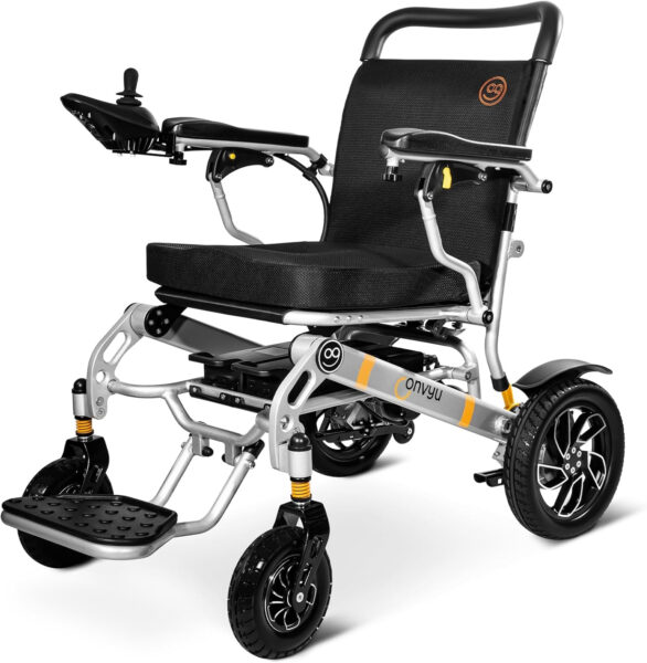 30 Miles Long Travel Range, CONVYU Electric Wheelchairs for Adults, Power Wheelchair for Seniors, 600W Motor, 120W Fast Charge,Lightweight Foldable All Terrain Motorized Wheelchair, Airline Approved