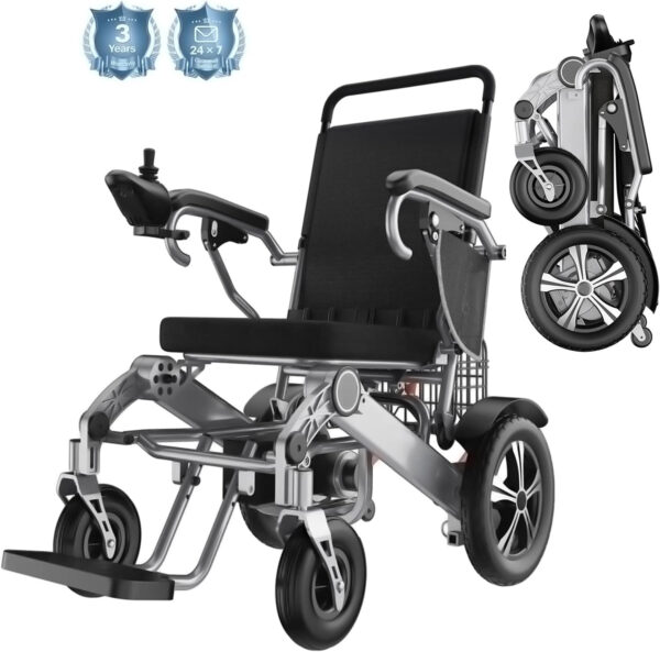 Electric Wheelchair for Adults, Lightweight Foldable Portable All Terrain Power Motorized Wheel Chair, Security & Comfortable & Designed to Last, Weight Capacity 300 lbs, 12.5 Miles Range