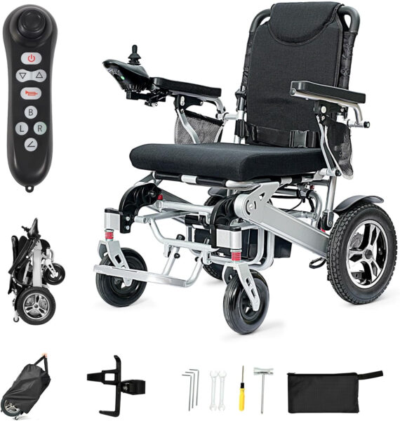 30 Miles Electric Wheelchairs for Adults Lightweight Foldable 26Ah Motorized Wheelchair for Seniors Power Wheelchair with 600W Motors for use(Fast Charge)