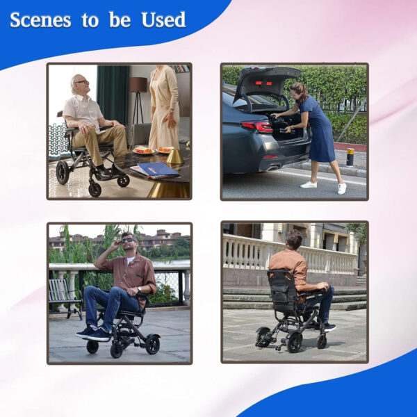 [2025 Model] Power Wheelchair Lightweight Foldable, The World’s Lightest Electric Wheelchair Weighs Just 30 LB for Adults, Seniors, Travel Motorized Wheelchair