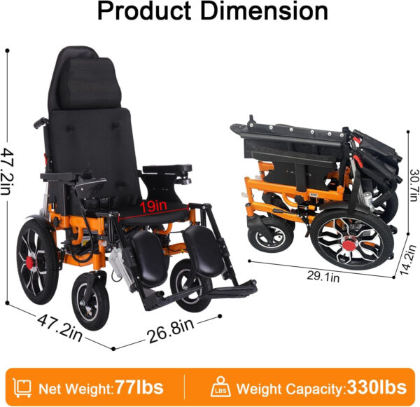 Electric Wheelchair,20”Widen Seat Electric Wheelchairs for Adults,20 Miles Long Travel Range Power Wheelchair,500W Portable Power Wheelchair,Anti-Tipper 360°Joystick Motorized Power Wheelchair