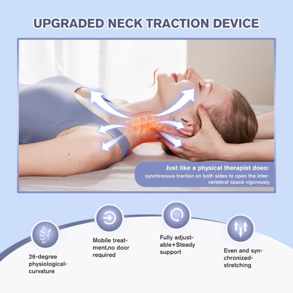 Cervical Neck Traction Device,Electric Air Pump with 3 Power Traction, Built-in 8 Airbag, Neck Pain Relief and Relaxation