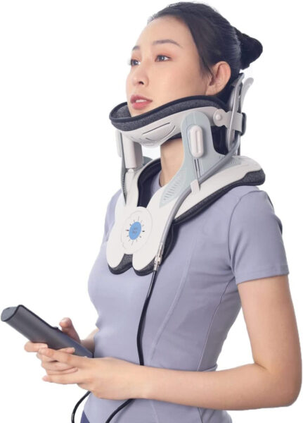 Cervical Neck Traction Device,Electric Air Pump Neck Stretcher Cervical Traction Device,with 3 Power Traction and 8 Airbag Support,Neck Brace which Decompresses the Neck and Relieves Neck Tension