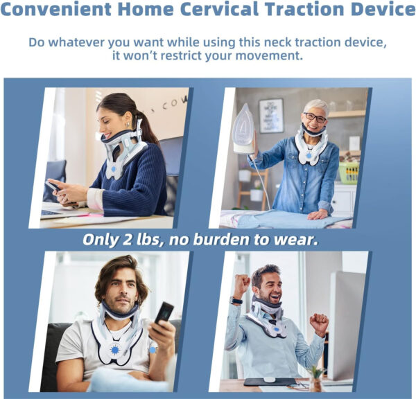 Cervical Neck Traction Device, Home Use Neck Traction Device with Electric Air Pump, Easy to Wear and Fully Adjustable