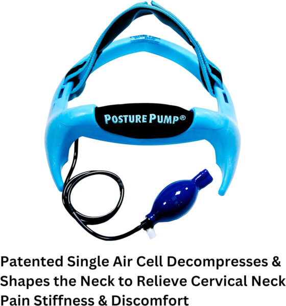 Posture Pump® Neck Exercising Cervical Spine Hydrator Pump | Relieves Neck Pain Stiffness | Neck Pain Relief Posture Control (Single Air Cell Model 1100-S)