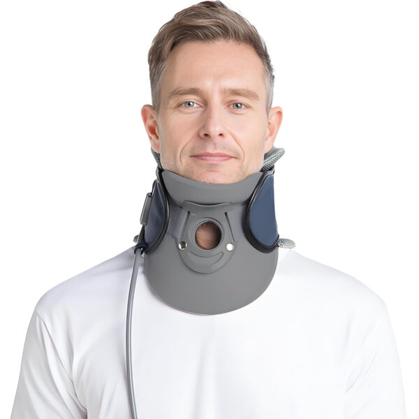 Medibot Cervical Traction Device Adjustable Inflatable Neck Stretcher for Shoulder Pain Relief, with Foam Support,8 Airbag Support,Improved Stretcher for Neck Relax and Tension Relief