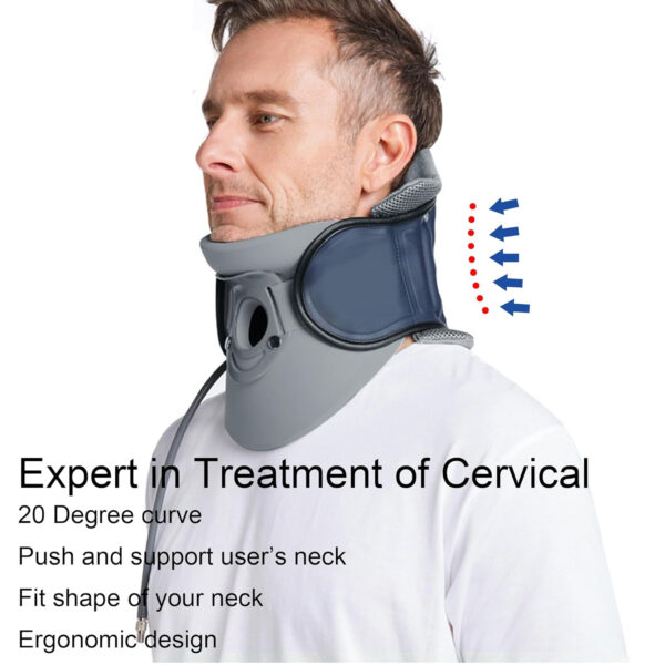 Medibot Cervical Traction Device Adjustable Inflatable Neck Stretcher for Shoulder Pain Relief, with Foam Support,8 Airbag Support,Improved Stretcher for Neck Relax and Tension Relief