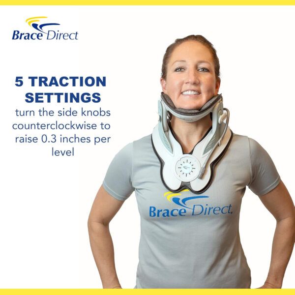 Brace Direct Cervical Traction Collar with Touch Screen Electric Pump – Neck Traction Device for Neck and Shoulder Pain Relief, Pinched Nerves, Herniated Disc, Stiff Neck