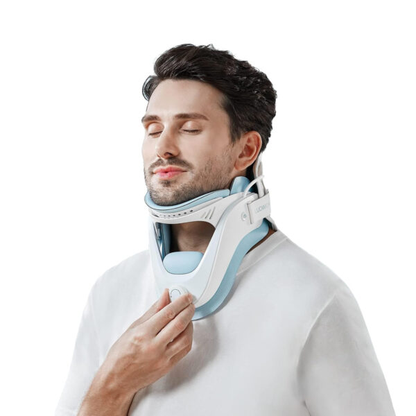 Cervical Neck Traction Device Adjustable Ergonomic Neck Stretcher for Pain Relief Cervical Spine Alignment Neck Brace with Airbag Support Best Gifts for Men/Women/Dad/Mom/Him/Her