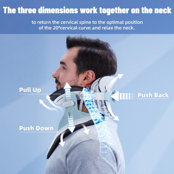 Cervical Neck Traction Device, Adjustable Air Pump Inflatable, Built-in 8 Airbag, Neck Stretcher for Cervical Pain Relief and Relaxation