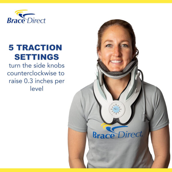 Cervical Neck Air Traction Collar & Stretcher- for Neck and Shoulder Pain Relief, Tension, Strain, or Pinched Nerves, Improves Spine Alignment Posture by Brace Direct