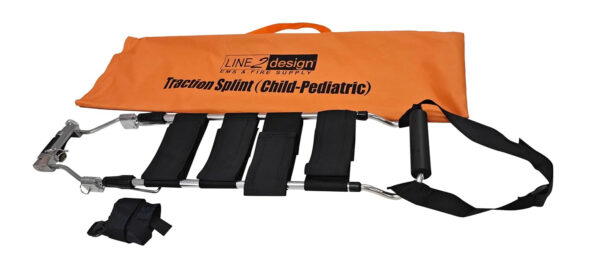 LINE2design Traction Splint Child-Pediatric – Portable Lightweight Immobilization System First Aid Splint with Carrying Case – Patient Transport Adjustable Ankle Straps to Reduce Pain & Bleeding