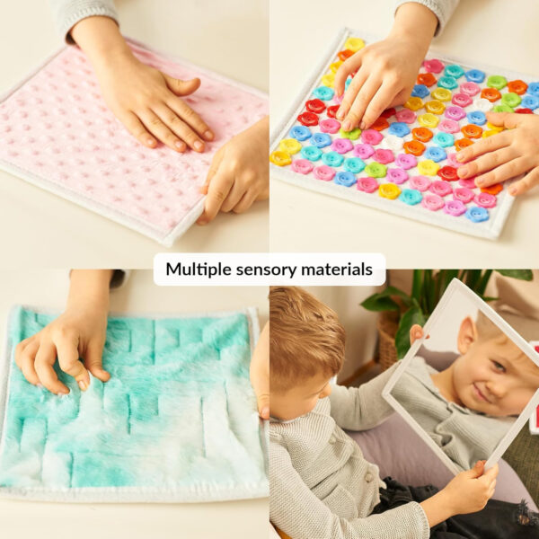 Sensory Wall Panel for Kids | 12 Pcs Sensory Squares | Sensory Tiles for Wall and Floor | Sensory Mats | Sensory Room Must Haves | Equipment for Sensory Needs | Sequin Flip Board