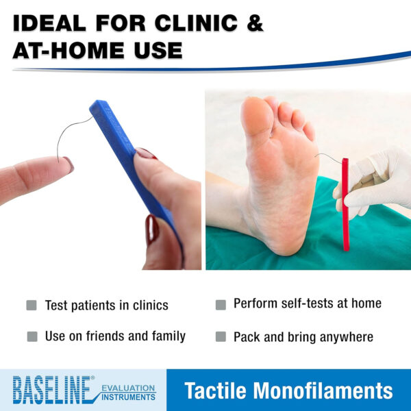 Baseline Tactile Monofilament Sensory Perception Evaluation Tool 6-Piece Set, Clinical Level Screening Test for Hands, Feet, (2.83, 3.61, 4.31, 4.56, 5.07, 6.65 Gram)