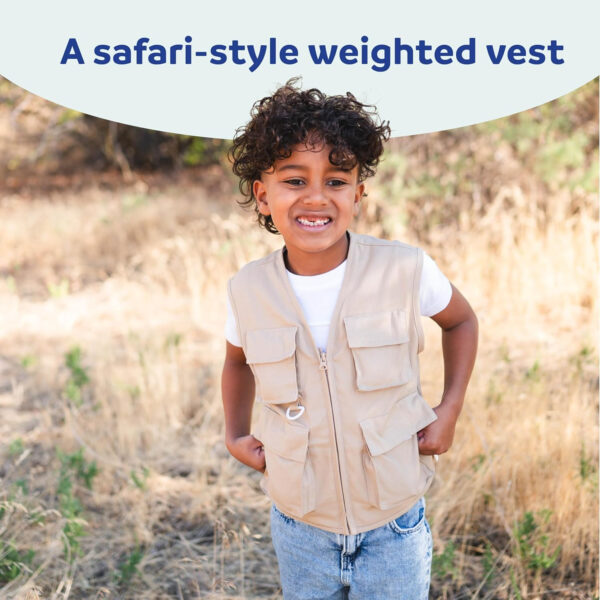 Fun and Function – Weighted Explorer’s Vest – Safari Style Weighted Vest for Kids with Sensory Needs – Kids Deep Pressure Weighted Vest for Boys, Girls & Toddlers – MEDIUM