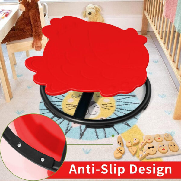 Sensory Swivel Chair for Autism Kids, Sensory Spin Chair Seat Improve Physical Coordination Wobble Chair for Kids Sit and Spin Relief of Motion Sickness (Red)