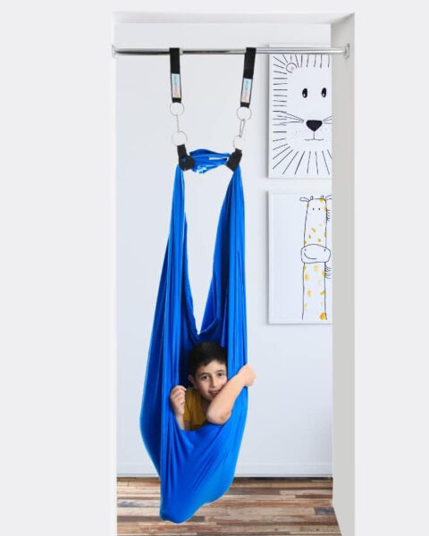 DreamGYM Doorway Sensory Swing Kit – Blue Compression Swing – 95 Cotton