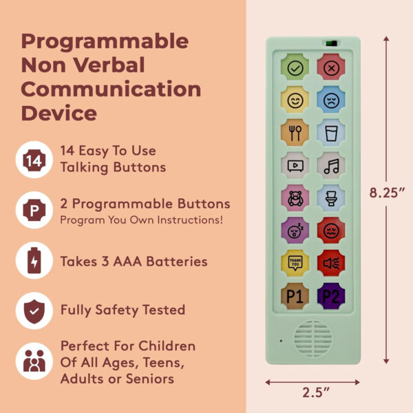 AAC Device for Autism & Speech Therapy. Non Verbal Communication Tools for Kids & Adults. Programmable AAC Communication Device. Alternative to Autism Communication Cards & PECS Cards for Autism