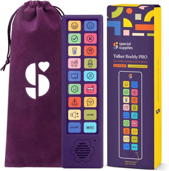 Special Supplies AAC Communication Device for Speech Therapy, Talker Buddy Communication Device for Non Verbal Kids & Adults, Autism Talking Aids for Home or School, Travel Bag, Recording Option