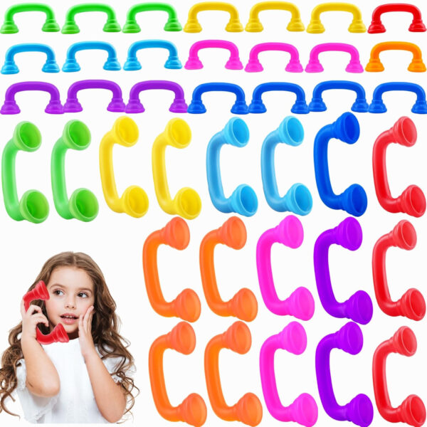 40 Pieces Whisper Reading Phones Plastic Auditory Feedback Reading Phones for Kids Accelerates Reading Fluency and Pronunciation Accuracy and Speech Therapy, 8 Colors