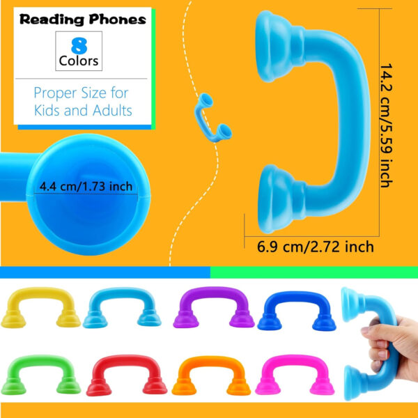 40 Pieces Whisper Reading Phones Plastic Auditory Feedback Reading Phones for Kids Accelerates Reading Fluency and Pronunciation Accuracy and Speech Therapy, 8 Colors