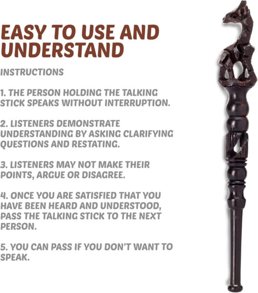 Giraffe NVC Talking Stick: Powerful Communication Tool for Balanced Dialogue, Storytelling and Peacebuilding