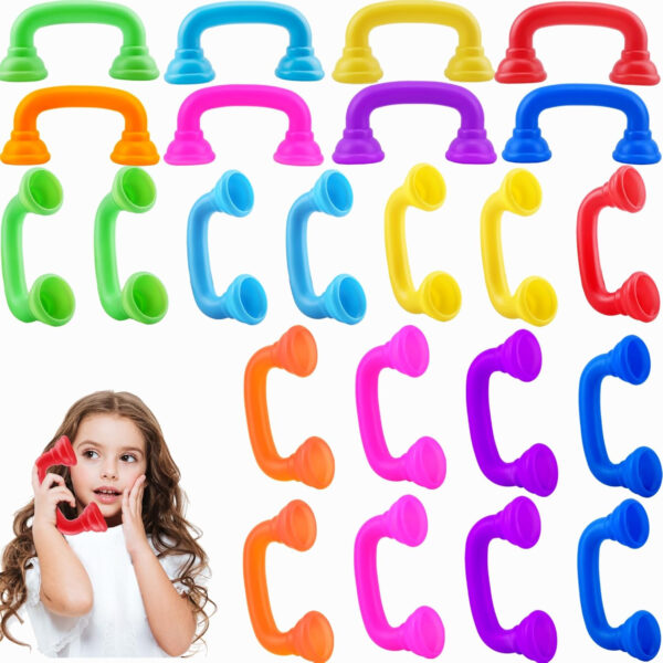 24 Pieces Whisper Reading Phones Auditory Feedback Reading Phones for Kids Improves Reading Fluency Pronunciation Accuracy and Speech Therapy, 8 Colors