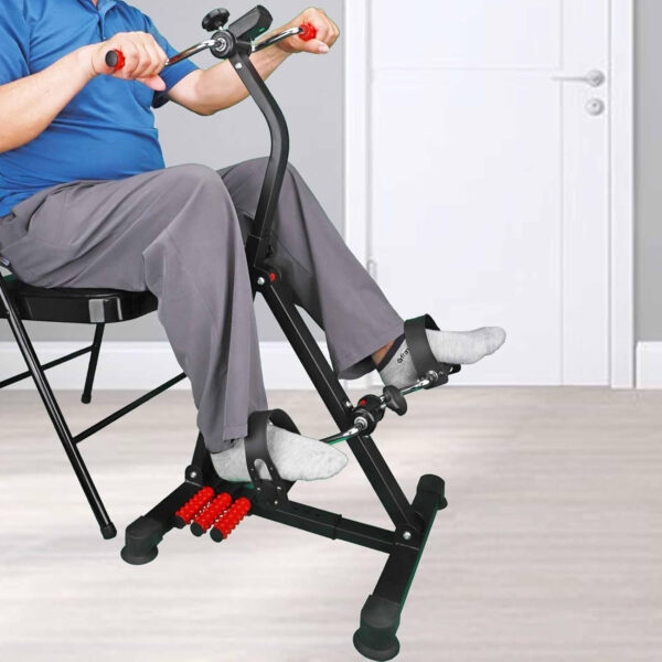 Pedal Exerciser Bike Hand Arm Leg and Knee Peddler Adjustable Fitness Equipment for Seniors, Elderly Home Dual Pedal Exercise Bike for Total Body – Great Gift for Elderly Rehab