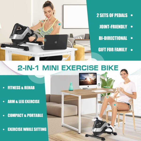 ANCHEER Leg Exerciser While Sitting for Seniors, Pedal Exerciser Equipment for Home