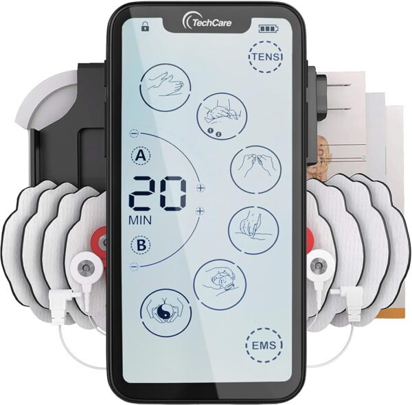 Tens Unit Muscle Stimulator 24 Massage Mode Tens EMS Machine Device Touchscreen Massager Intensity Deep Tissue Shoulder Pain Relief Sciatica Tendonitis Plantar Fasciitis