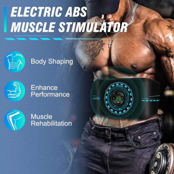 Electronic Muscle Stimulator, Ab Toning Belt Muscle Toner Fitness Training for All Body, Rechargeble for Fitness Strength Training Workout Equipment for Men and Women