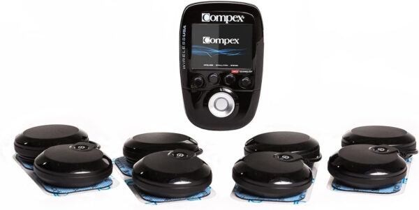 Compex Wireless USA 2.0 Muscle Stimulator w/ TENS Bundle Kit: Muscle Stimulation Machine, with Snap Electrodes,Programs, Wireless PODs etc, Black