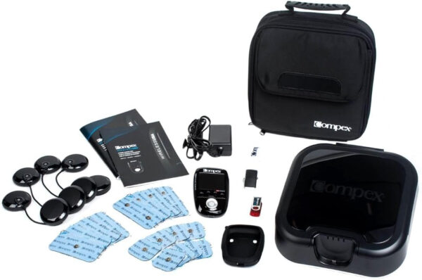 Compex Wireless USA 2.0 Muscle Stimulator w/ TENS Bundle Kit: Muscle Stimulation Machine, with Snap Electrodes,Programs, Wireless PODs etc, Black