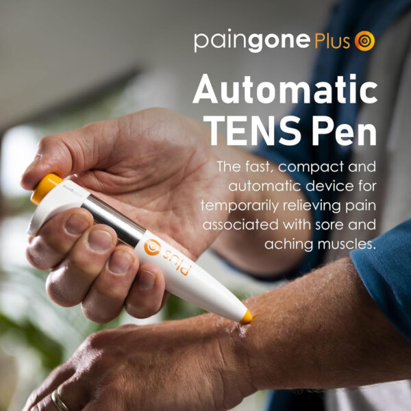 Paingone Plus, The Automatic TENS Pen – Fast, Effective Pain Relief for Sore & Aching Muscles- Use on Hands, Feet, Knees & More – Compact & Portable with No Wires, Pads or Gels